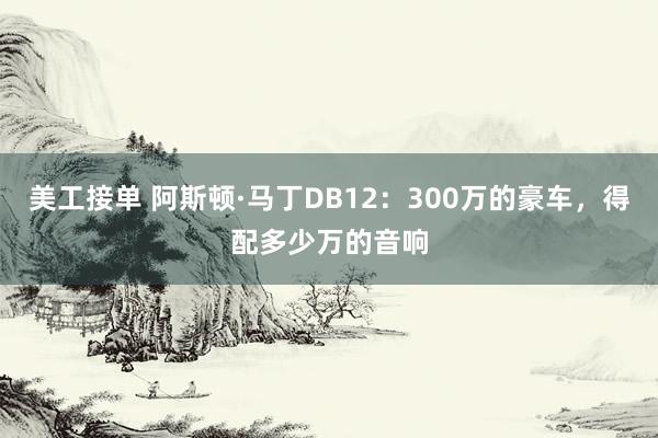 美工接单 阿斯顿·马丁DB12：300万的豪车，得配多少万的音响